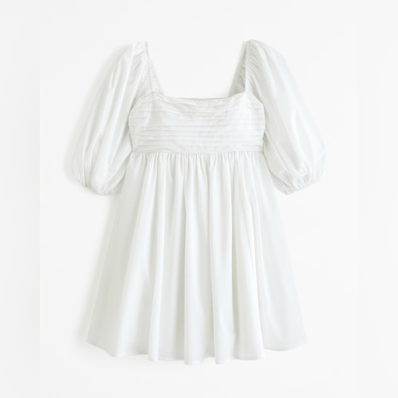 Abercrombie & Fitch Dresses & Skirts - Abercrombie & Fitch - Emerson Poplin Puff Sleeve White Mini Dress Women’s Small